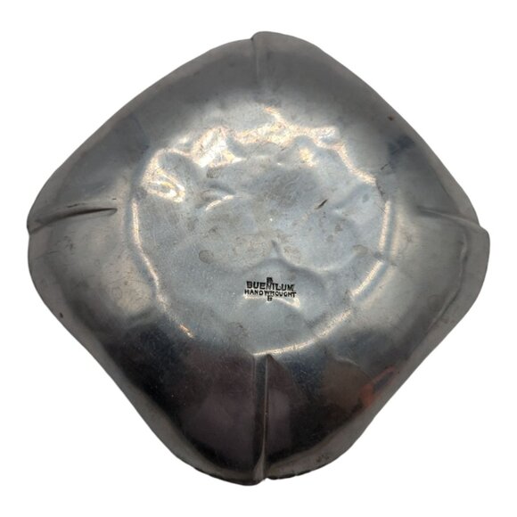 VTG Buenilum Hand Wrought Aluminum Floral Square Candy Trinket Dish Daisy Flower - Picture 6 of 7